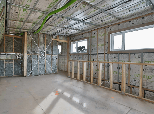 39 kangarooground 06 scaled 1 1 | Coy's Constructions Energy-efficient home under construction by Coy’s Constructions, showcasing INTELLO insulation wrap, timber framing, and airtight building techniques for high-performance thermal comfort.